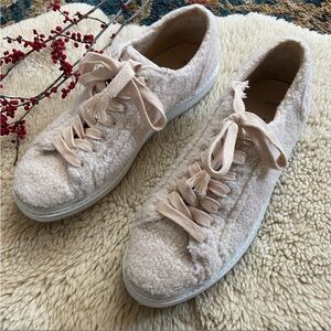 Zara Fleece Blush Platform Sneakers 9.5